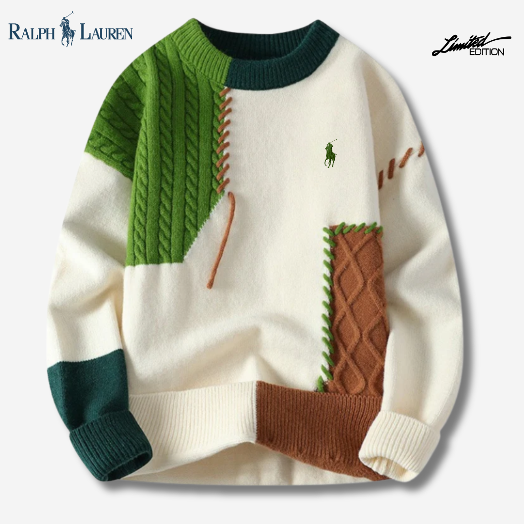 Suéter de punto con parche artesanal de R&amp;L - OFERTA