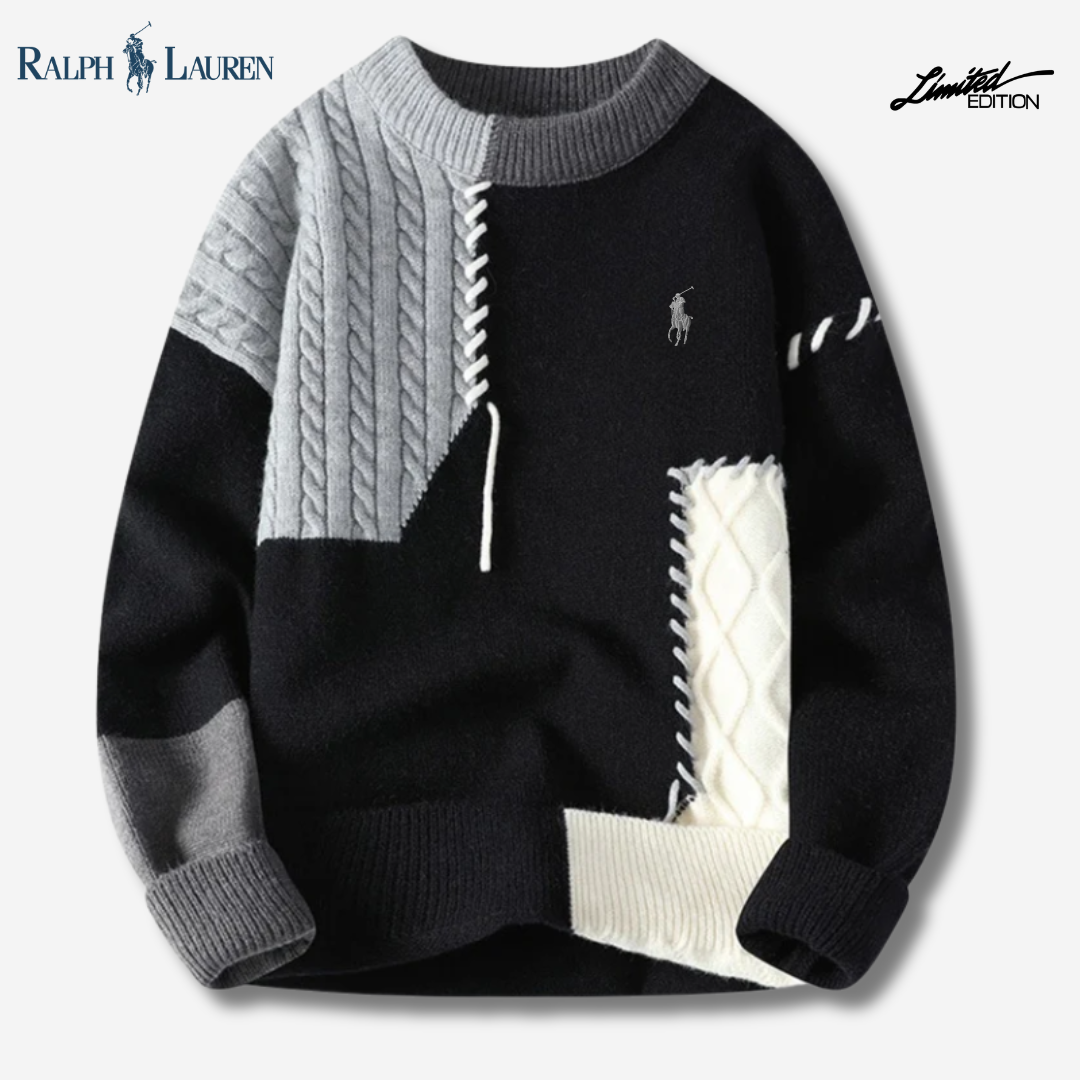 Suéter de punto con parche artesanal de R&amp;L - OFERTA