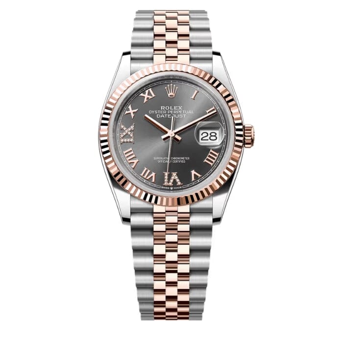 RLX Datejust 126231 - Dark Rhodium Dial, Fluted Bezel, 36 mm